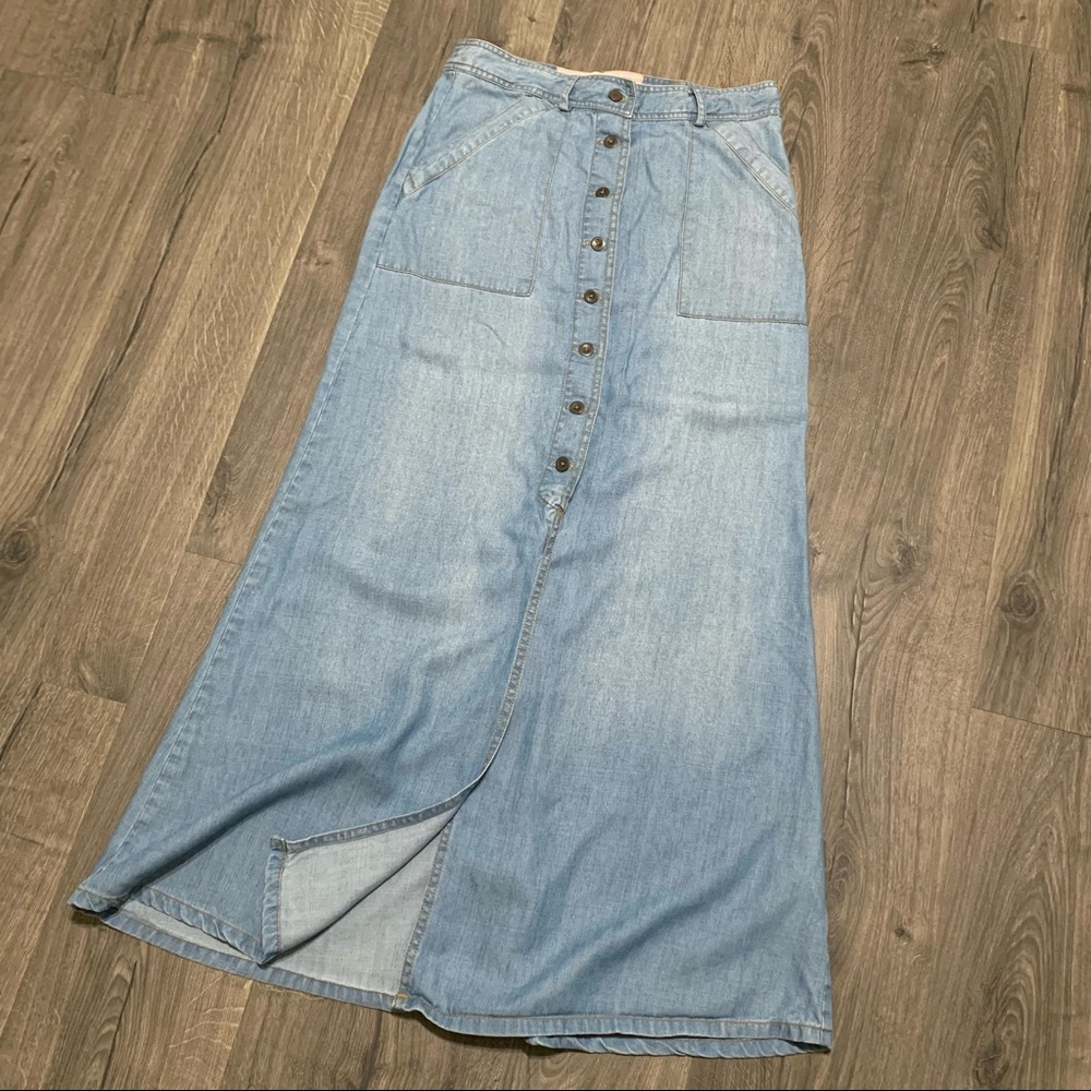 ANTHROPOLOGIE Holding Horses button skirt